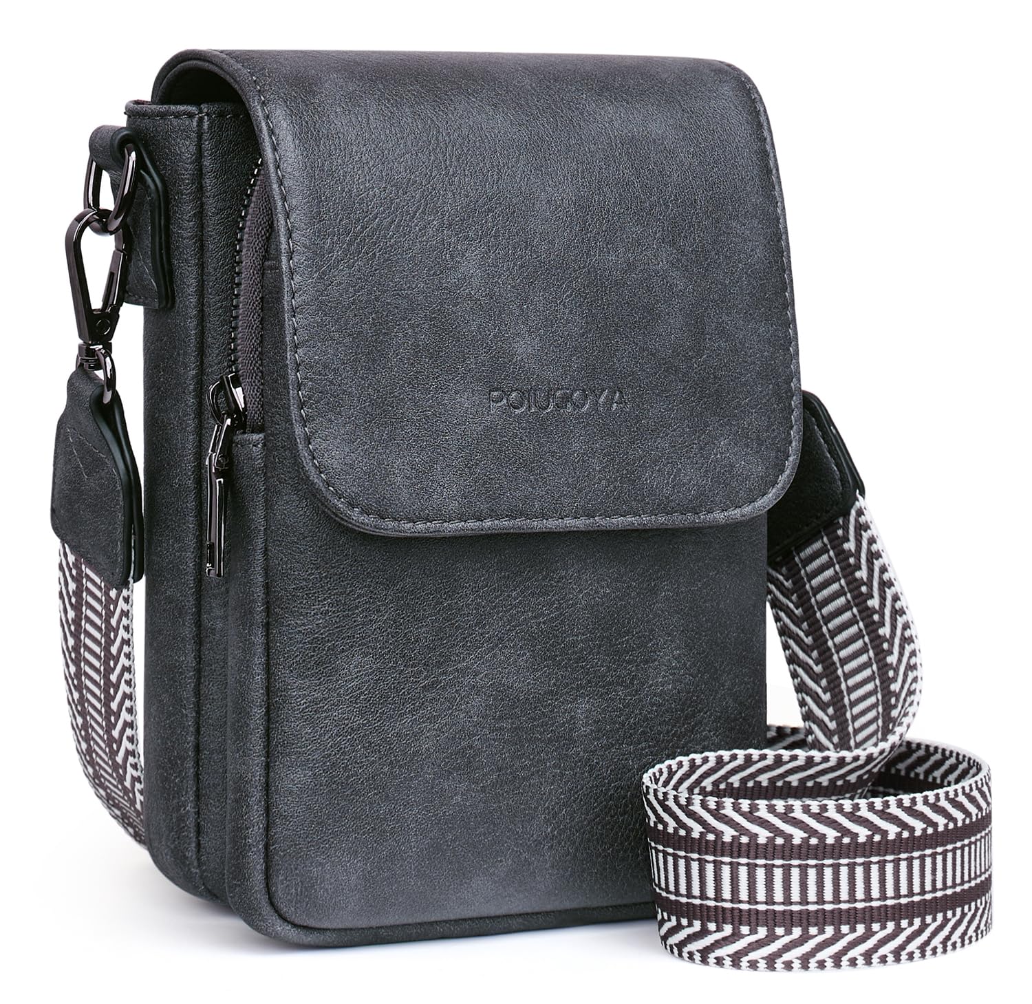 POIUGOYA Crossbody Bags for Women,Small Crossbody Purse with Triple Compartments,Cell Phone Wallet with Card Slots for Travel