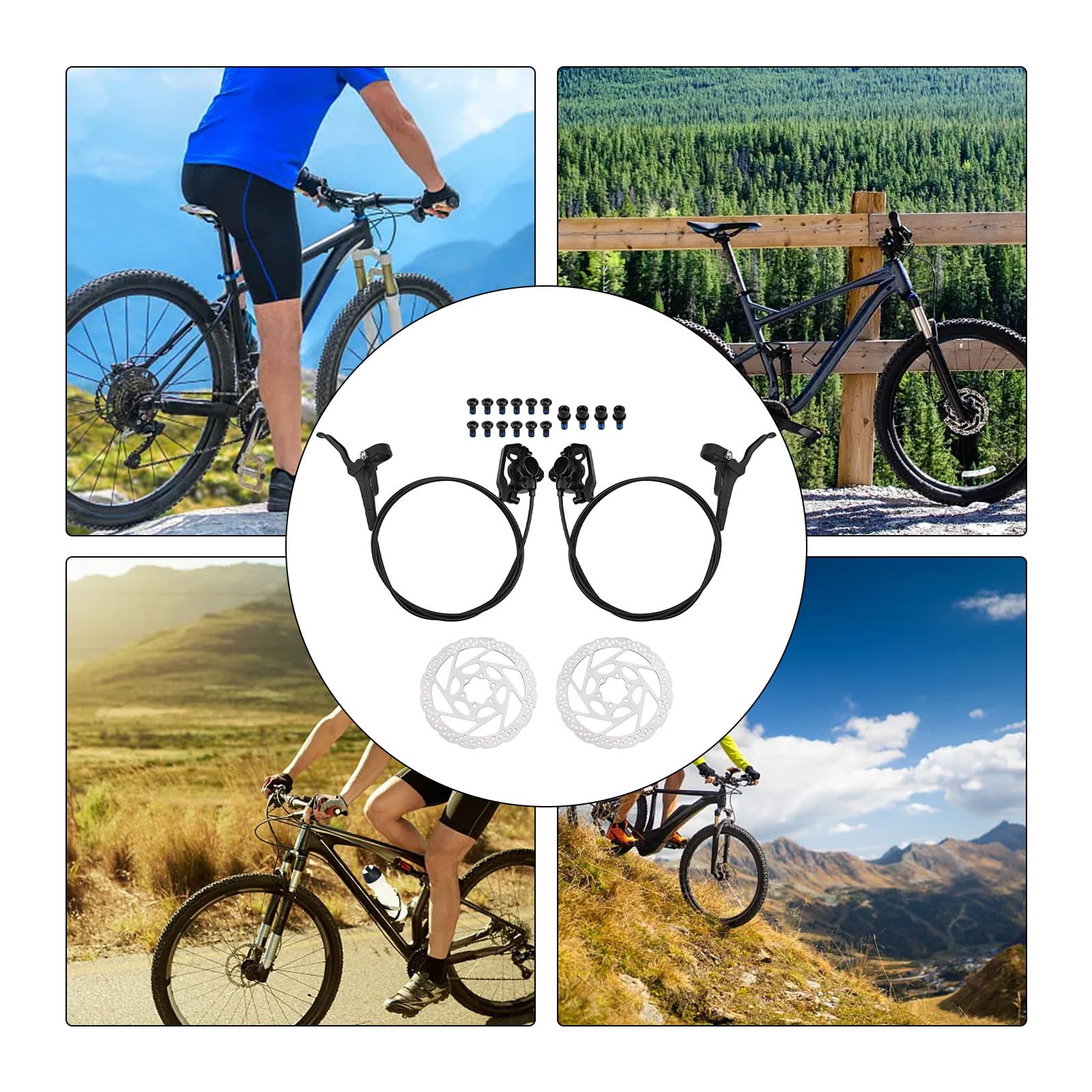 Juego de frenos hidráulicos, frenos de disco hidráulicos de bicicleta de montaña, freno de disco de presión de aceite de bicicleta, juego de frenos de disco hidráulicos MT200 para bicicleta de montaña