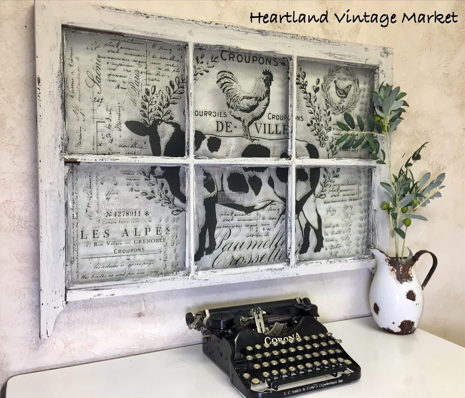 Redesign with Prima Décor Transfers-Farm Delights 22''x29'' Wall Decals DIY Wallpaper Stickers Murals Decor for Table Transfers St. Patrick's Day,Easter Decorations,Great Mother Gifts