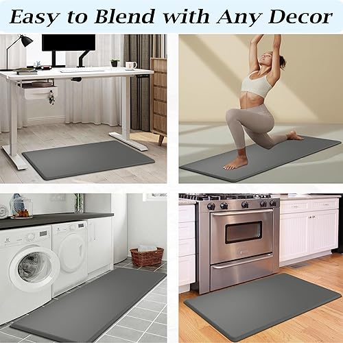 Miniatura 7 de Artnice Tapete de cocina acolchado antifatiga, tapete de escritorio de pie, ergonómico, tapete antideslizante de cocina, tapete de pie para el lugar