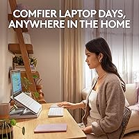 Vista 3 de Logitech Casa Pop-Up Desk Work From Home Kit with Laptop Stand, Wireless Keyboard & Touchpad, Bluetooth, USB C Charging, for Laptop/MacBook(10” to