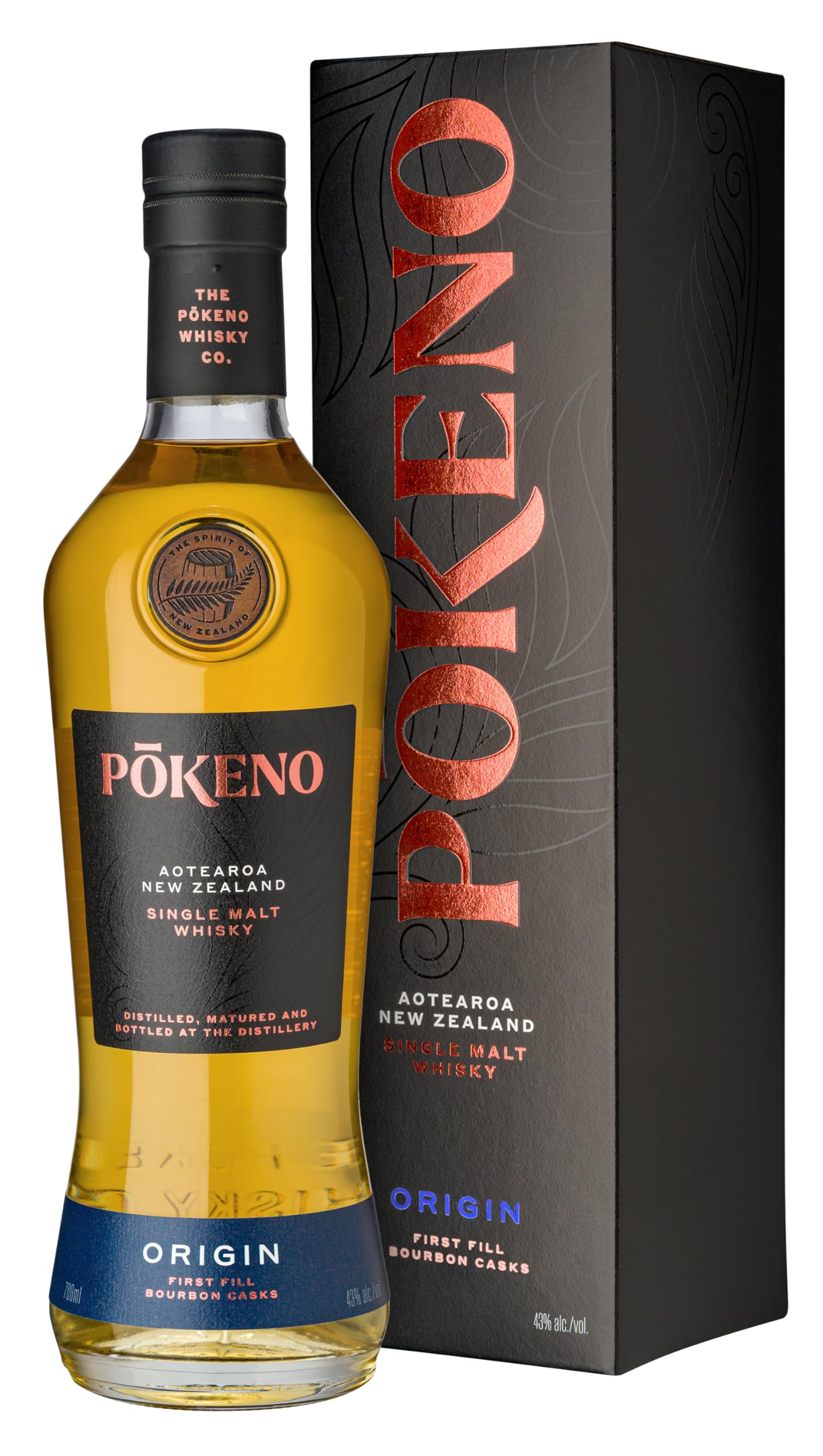 Pōkeno Origin | New Zealand Single Malt Whisky, 70cl, 43% ABV