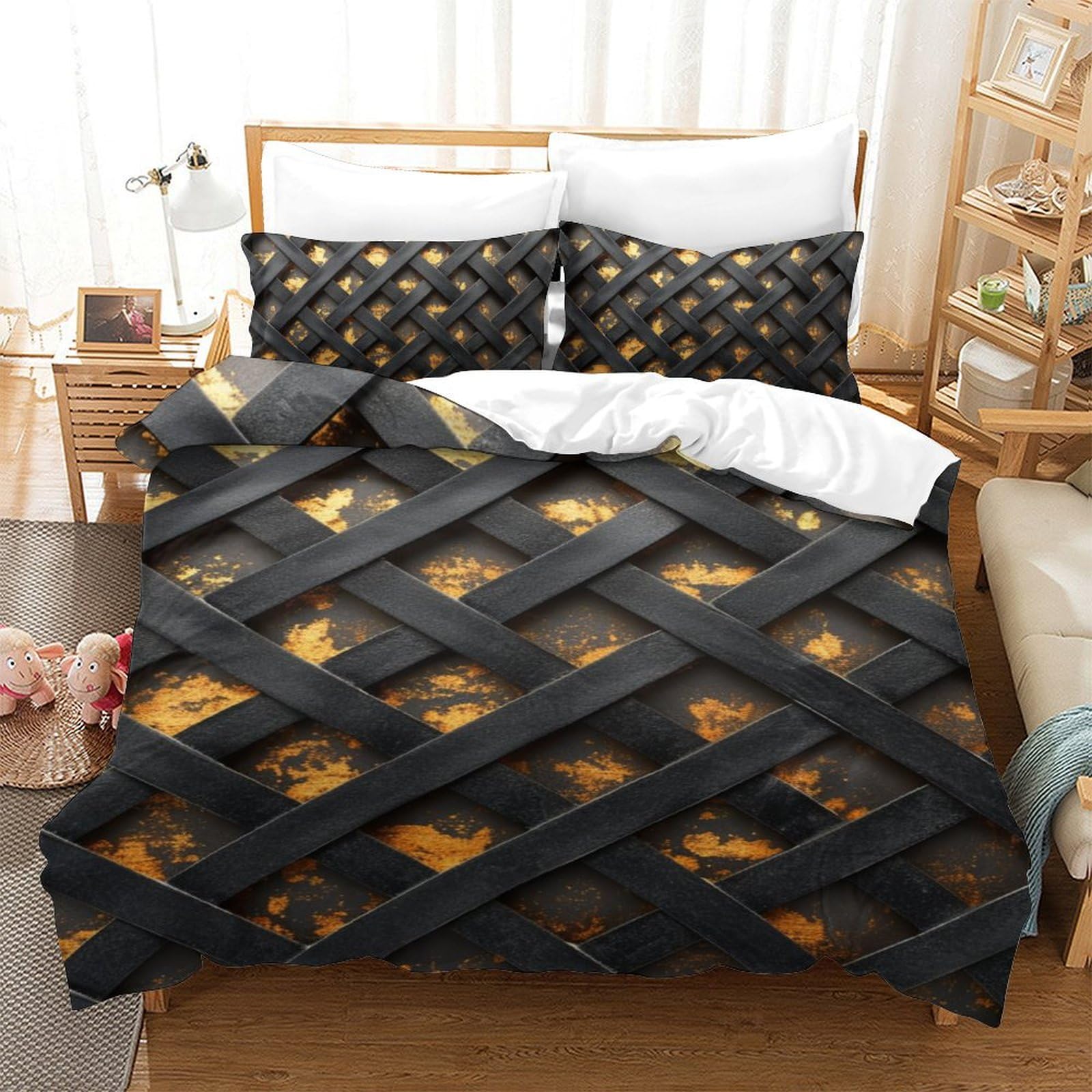 Housses de couettes 140x200cm literie microfibre lit simple avec taie d'oreiller