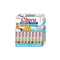 INABA Churu Snack per Gatti Cremoso in 4 Varietà al Tonno - 40 Stick x 14g