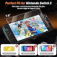 Vista 2 de daydayup 4-Pack Screen Protector Tempered Glass for Nintendo Switch 2 [7.9 inch] 2025 with [Alignment Frame] -HD Clear Anti-Scratch Travel