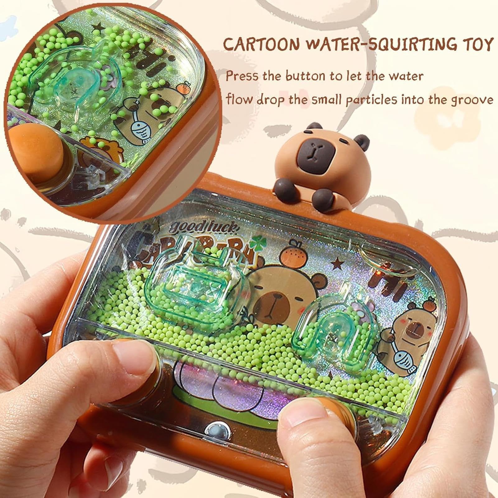 Jeu d'eau Toss Jouet de Lancer de Perles à Deux Boutons avec Lumière LED Fidget