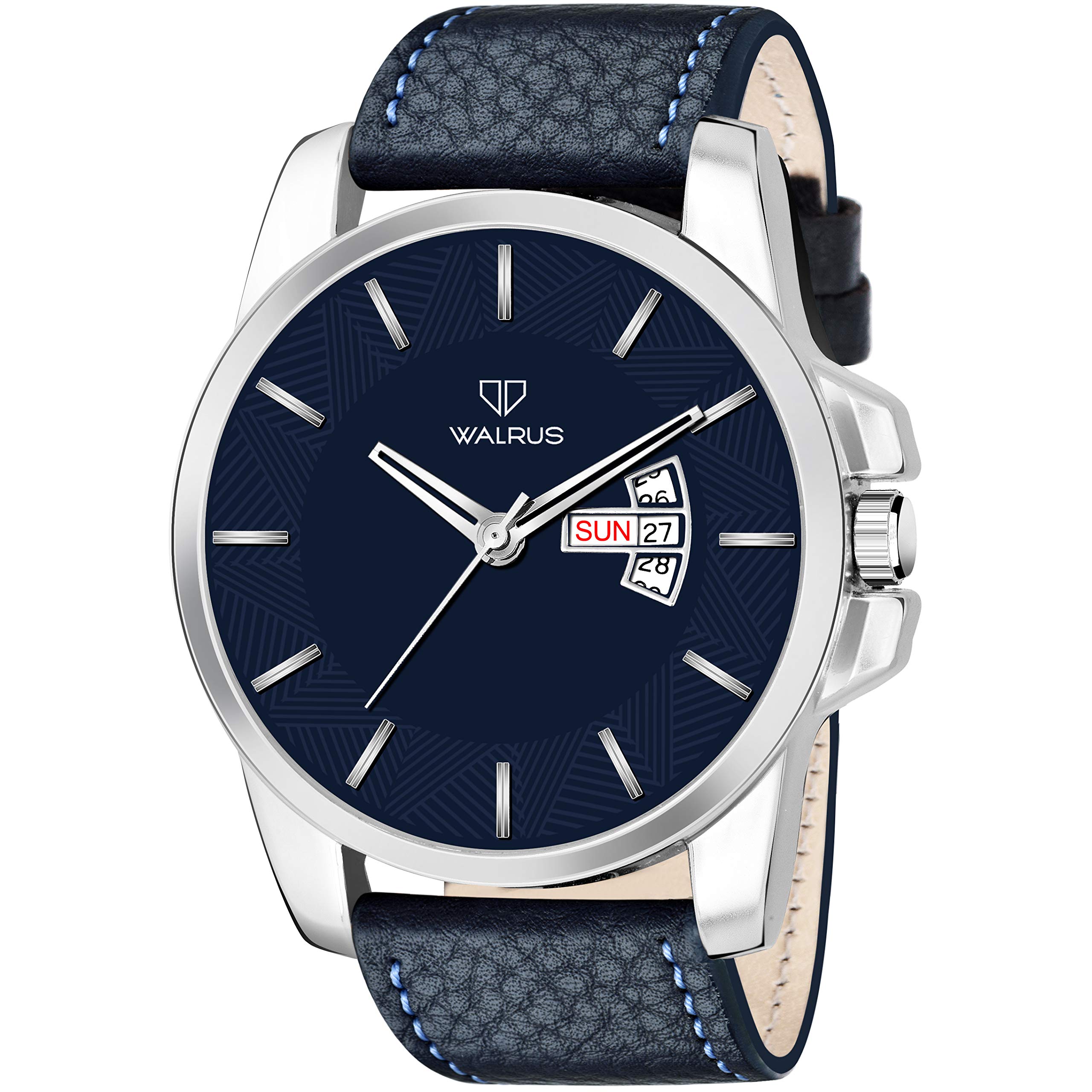 Walrus Blue Dial Analog Day Date Function Leather Strap Wrist Watch for Men - Professional & Casual Use- Old Money Style Mens Wrist Watch for Gift (B08X3HVPPL) Amazon Price History, Amazon Price Tracker