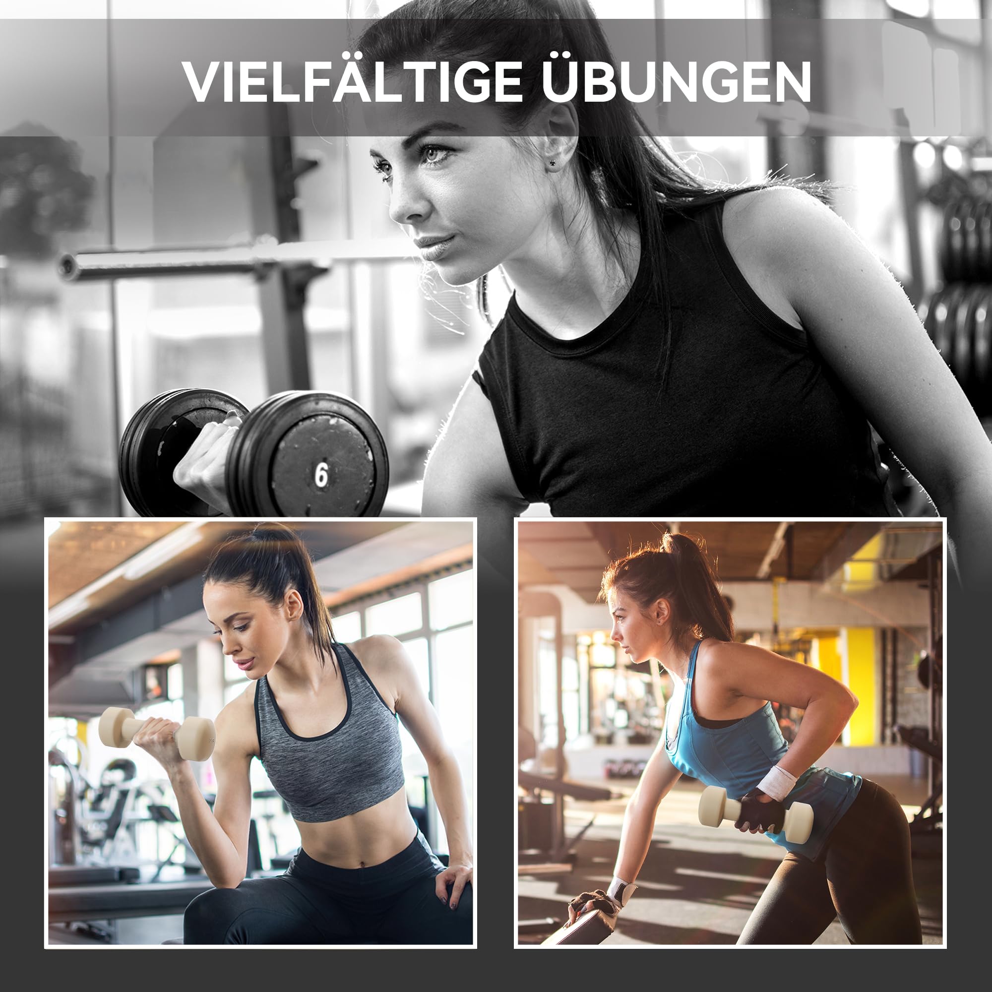 HOMCOM Hantelset 4 Paar 0,5kg-10kg Hanteln mit Koffer, Hantel-Set aus Gusseisen, Hexagon Hanteln Set, Kurzhanteln für Männer Frauen, Dumbbell für Fitnessstudio, Krafttraining