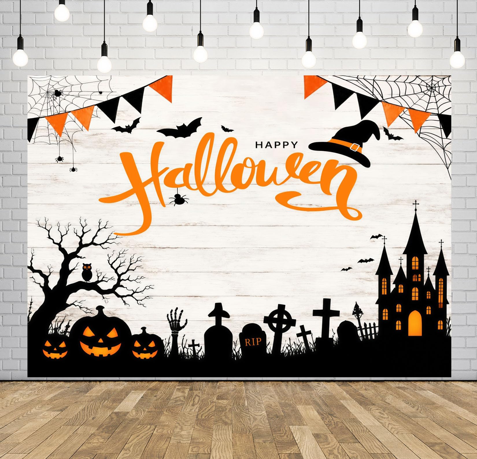 10x6.5FT (3x2m) Scena Castello Happy Halloween Sfondo Fotografico