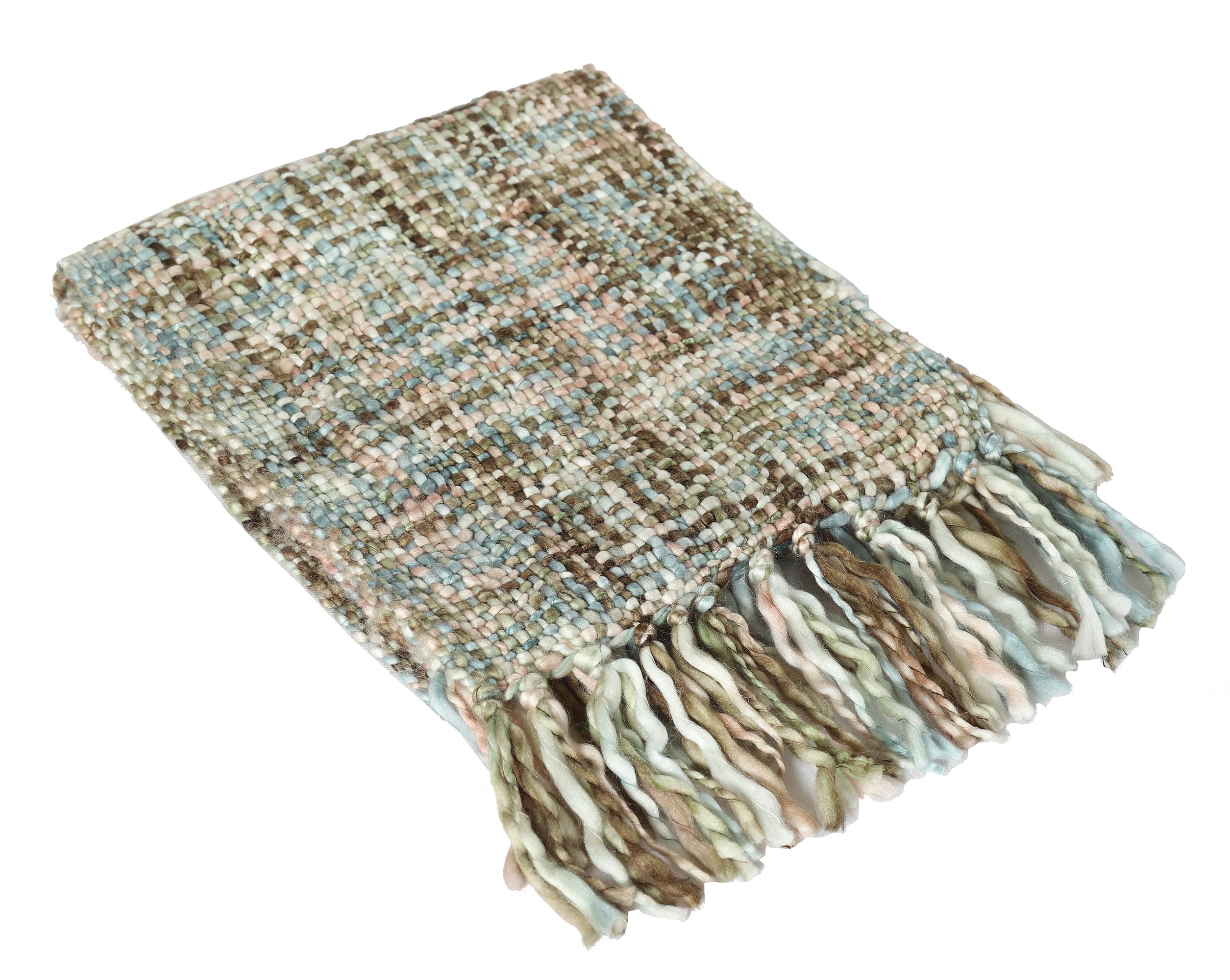 Ravaiyaa - Attitude is everything Women's Acrylic Hand Knitted Scarf Long Scarves 72" X 12" Inch (Aqua)-image-46