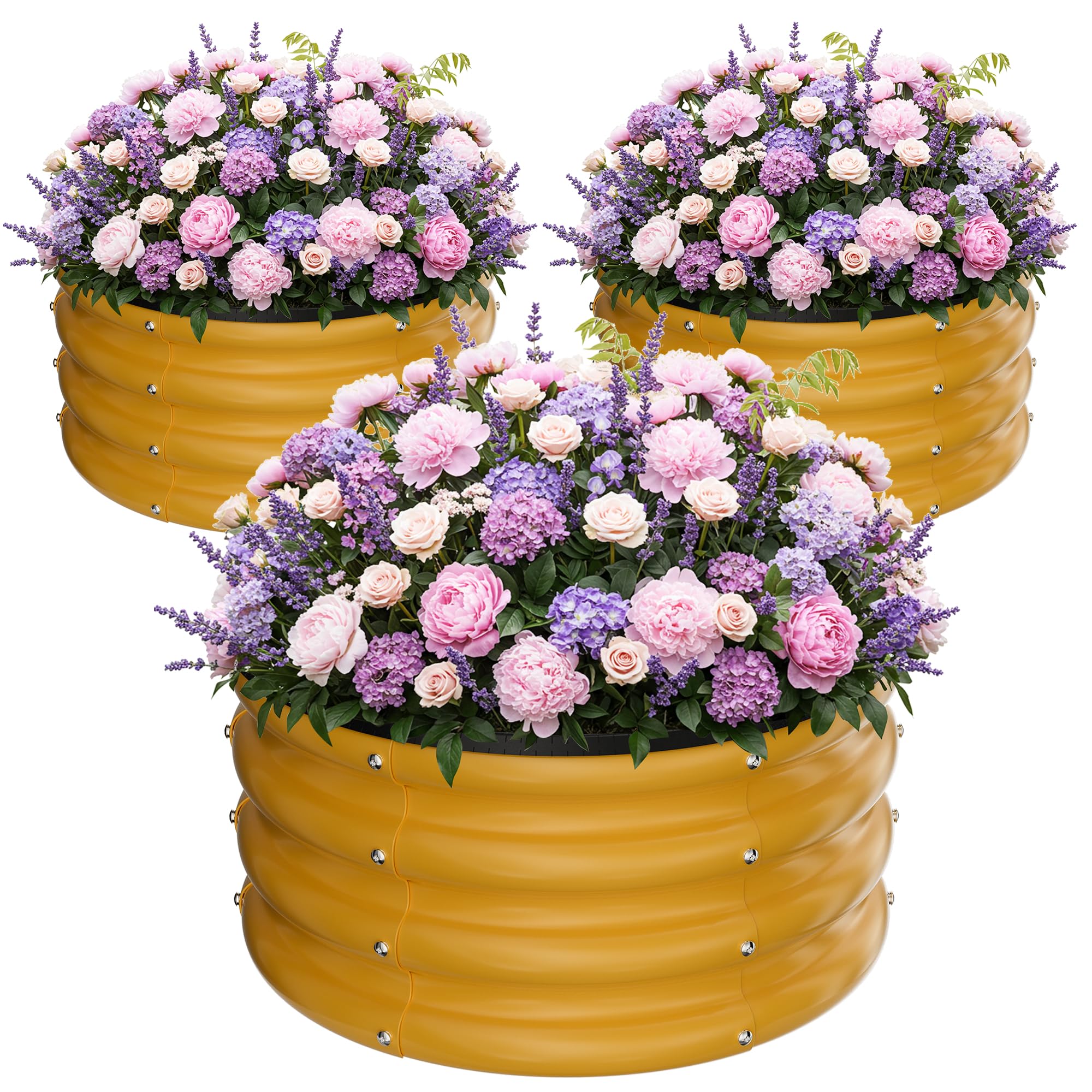 ZXZYHFTY Round Galvanized Raised Garden Bed Kit