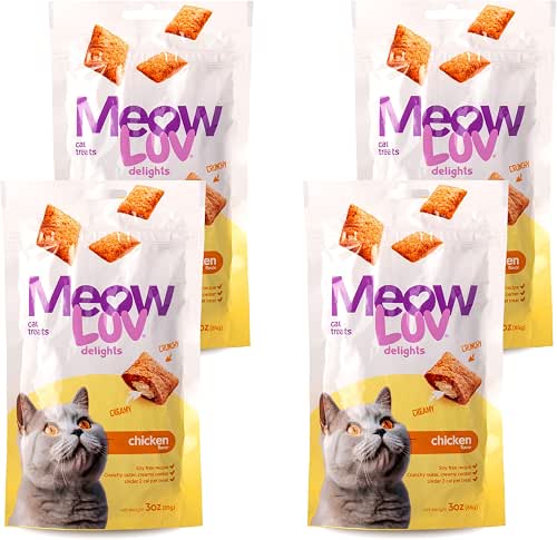 Ultra Chewy Meow Luv Delights Crunchy Cat Treats with Creamy