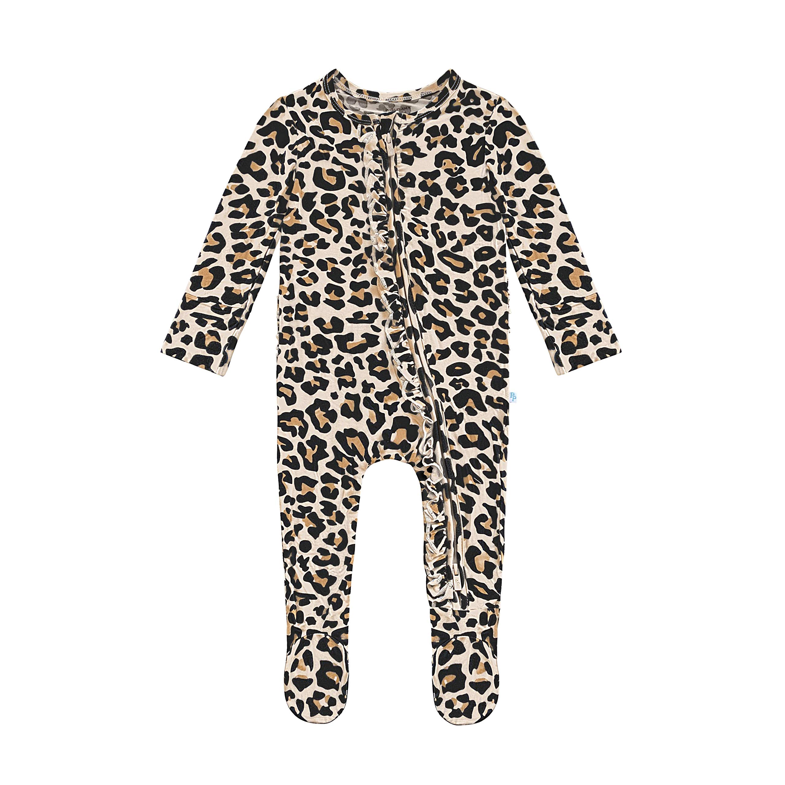 Posh PeanutBaby Girl Pajamas - Soft Päpook Viscose from Bamboo One Piece Footies, Footed Sleepers with 2-Way Zipper for Kids