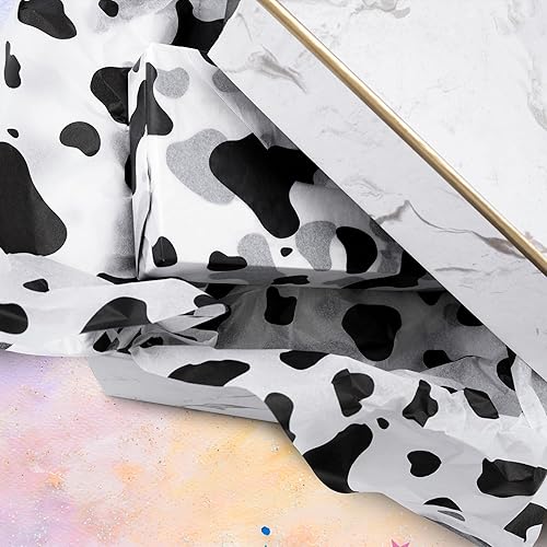 Miniatura 3 de Hi Sasara 50 hojas de papel de seda con estampado de vaca, 14 x 20 pulgadas, papel de seda con estampado de vaca para bolsas de regalo, papel de