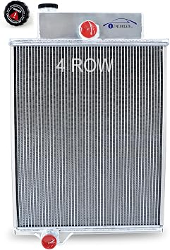 4-Row All Aluminum Radiator Compatible with John Deere 4000 4020 Tractor Gas Diesel Engine| OE# AR40832 AR46434 AR49454 | AA5052 Aircraft Grade Direct Bolt-On Replacement