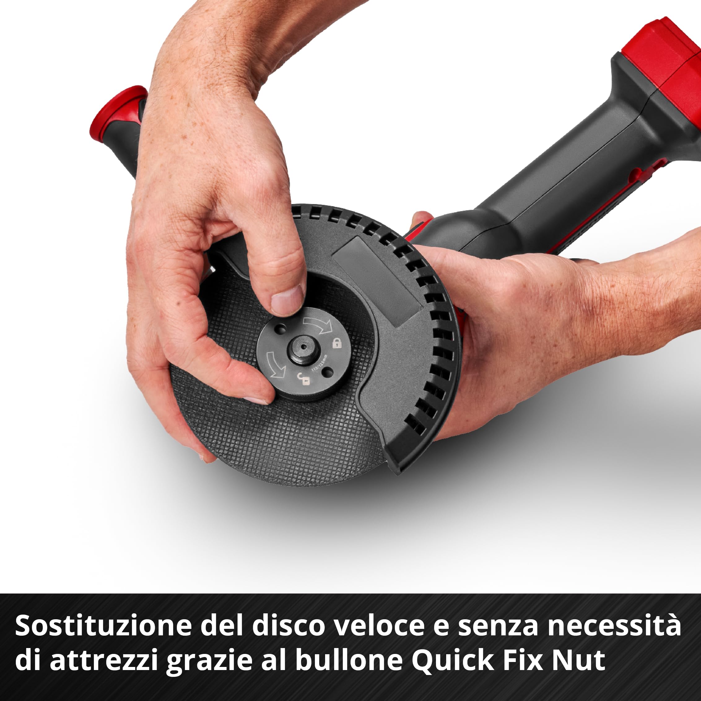 Smerigliatrice angolare a batteria professionale Einhell TP-AG 18/125 CE Q Li Power X-Change (18 V, 900 W, Ø 125 mm, profondità taglio 33 mm, brushless, disco da taglio e batteria esclusi)