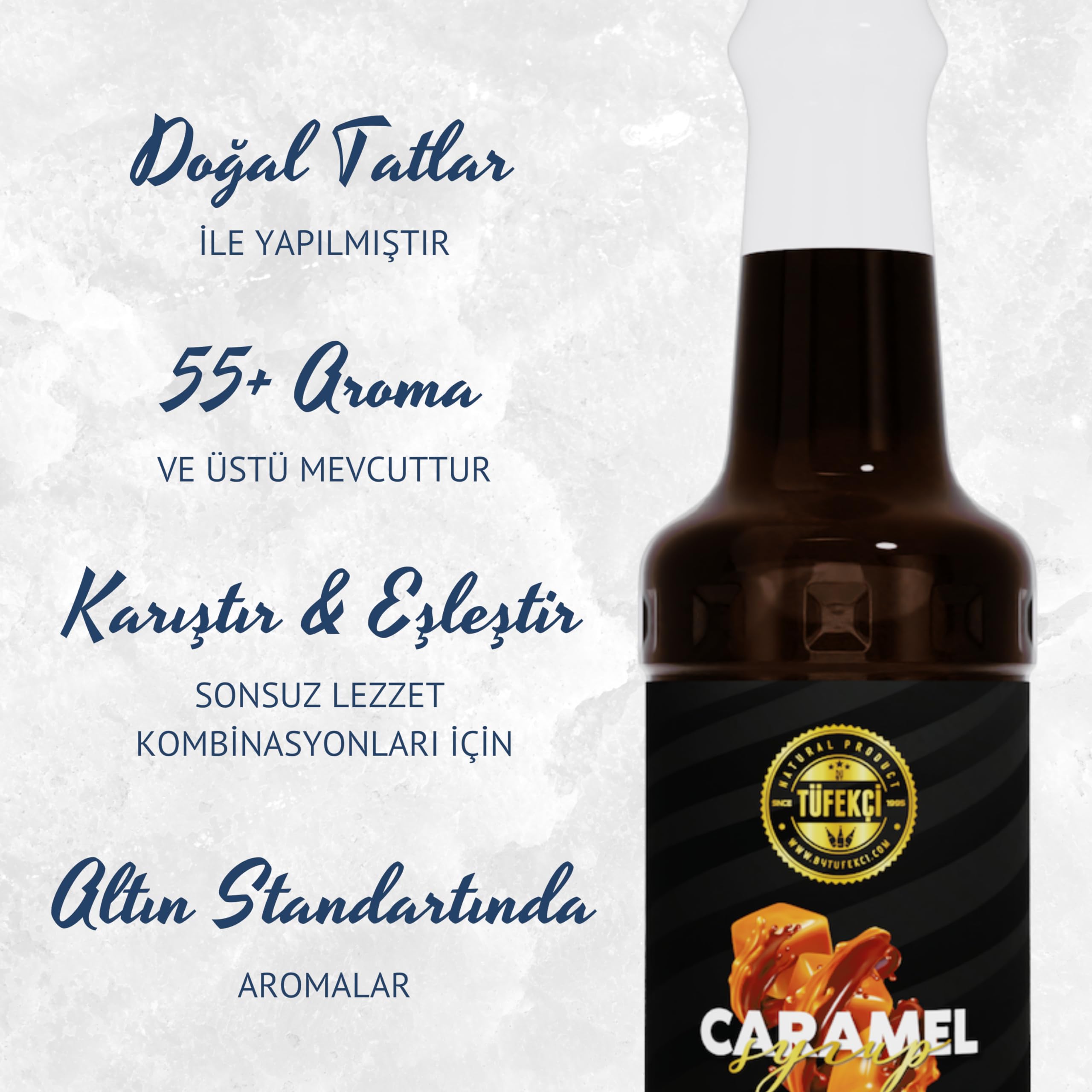 By Tüfekçi Turunç (Blue Curacao) Aromalı Şurup 750 ml – Kokteyl, Kahve, Pasta ve Tatlı İçin, Doğal Aroma, Gerçek Pancar Şekeri