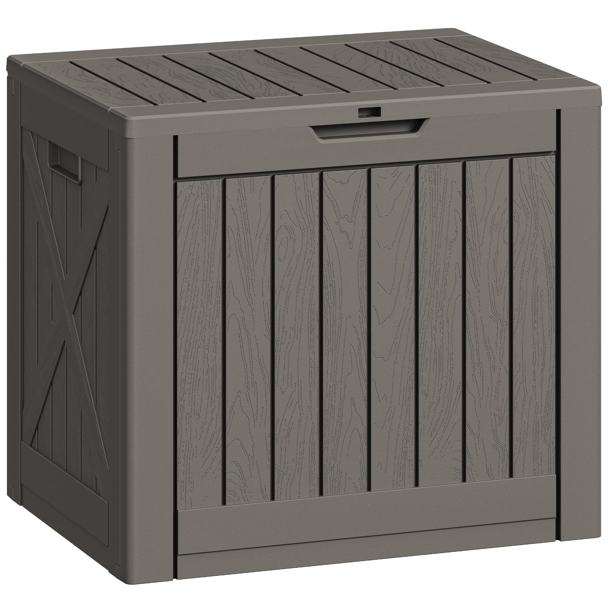 Greesum 40 Gallon Outdoor Deck Box, Resin Storage Chest, Dark Brown