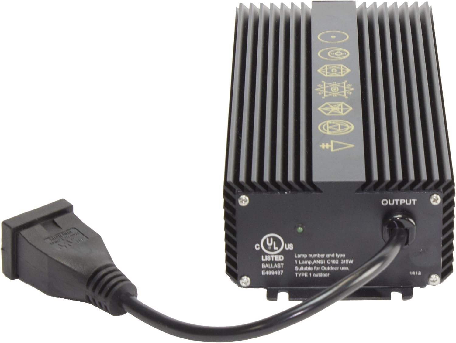 315 Watt Ceramic Metal Halide CMH Ballast. Variable 120/240 Volt. Built in Ignition Failure Protection. Efficiently Drives 315W CMH Lamps by Maximizing PAR Output of Your Lamp
