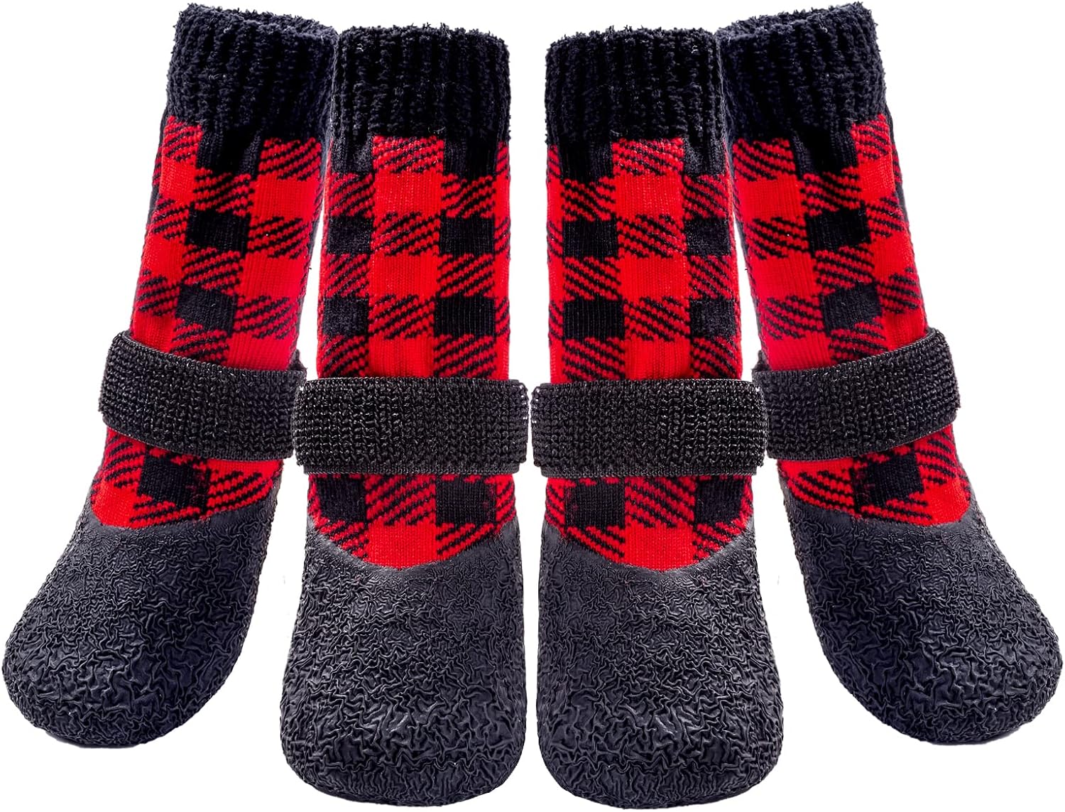 Dog Socks Anti-Slip Dog Boots with Straps Traction Control, Paw Protection Sets for Indoor Hardwood Floors & Outdoor, Fits Small Medium Large Dogs