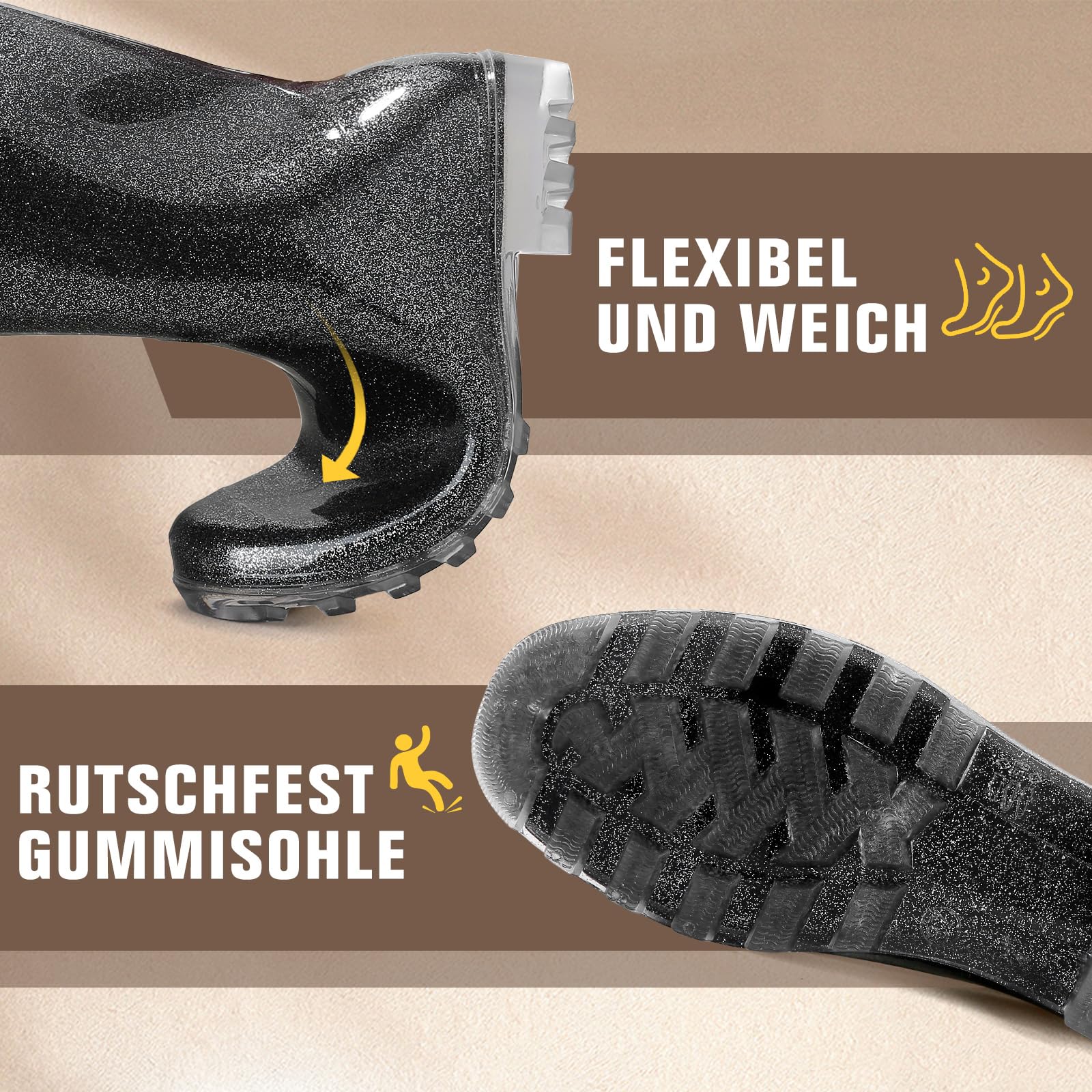 Foinledr Stivali Di Gomma Estivi Donna, Comode Leggere Stivaletti, Adulto Impermeabile Giardinaggio Scarpe