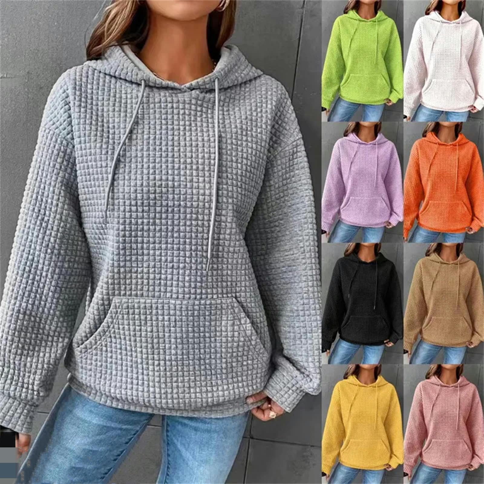 Damskie bluzy z kapturem damskie na jesień i zimę luźne dopasowanie na co dzień bluza z kapturem z długim rękawem solidna bluza biuro pulower