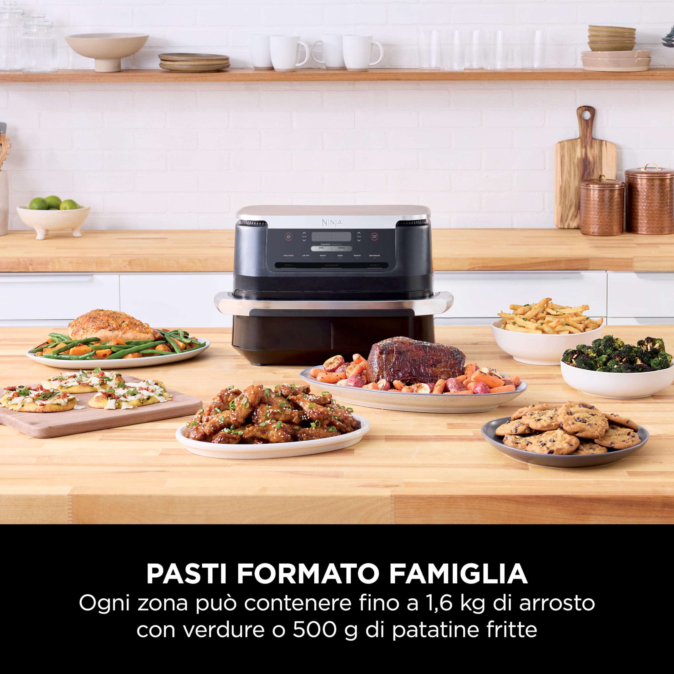 Ninja FlexDrawer, Friggitrice ad Aria 6 in 1, 6,6L, Doppio Cestello, Nera — immagine 5 di 15