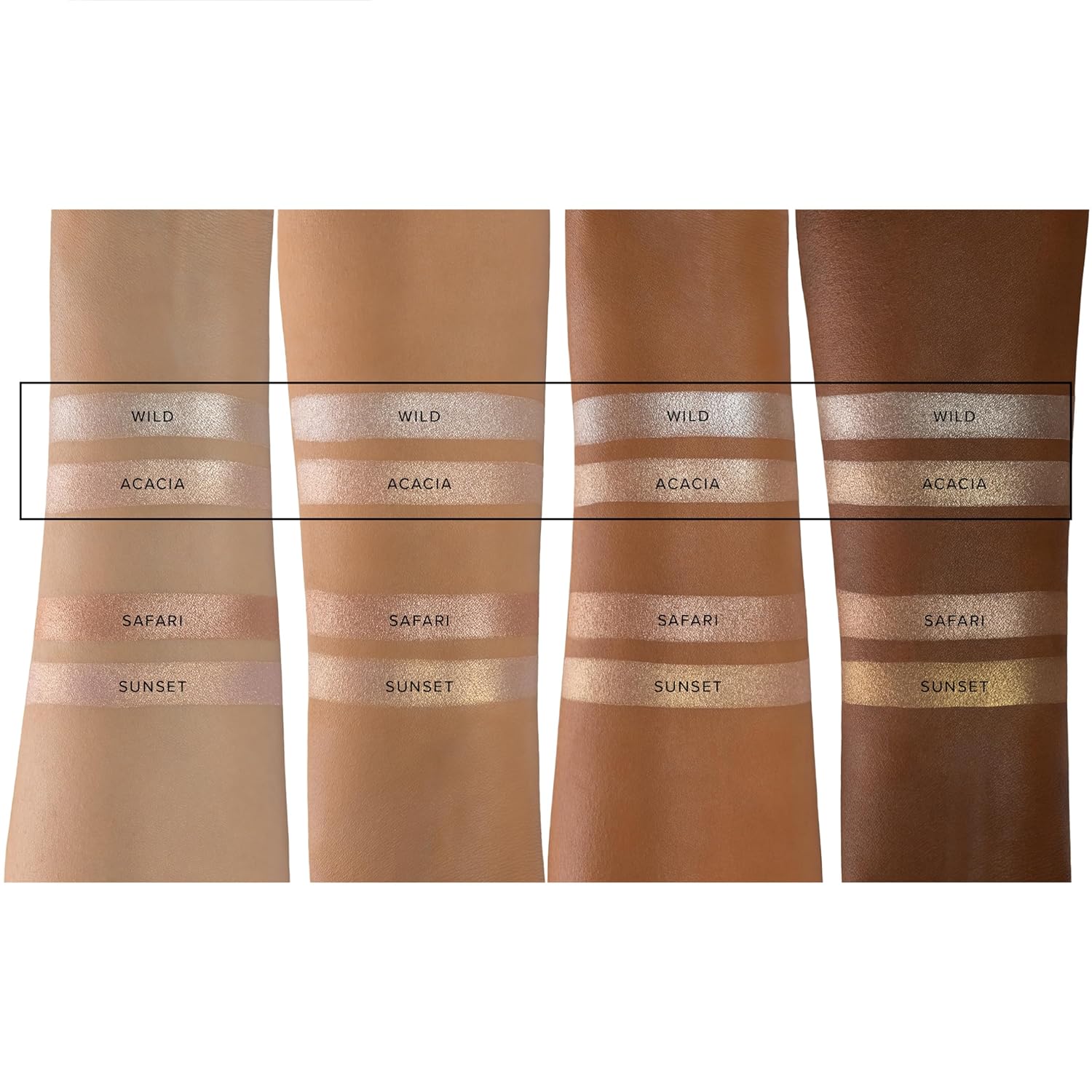 Whats Up Beauty - Serengeti Highlighter Duo - Shade Wild Acacia Talc Free Clean Cruelty Free Vegan Face Cheek Makeup