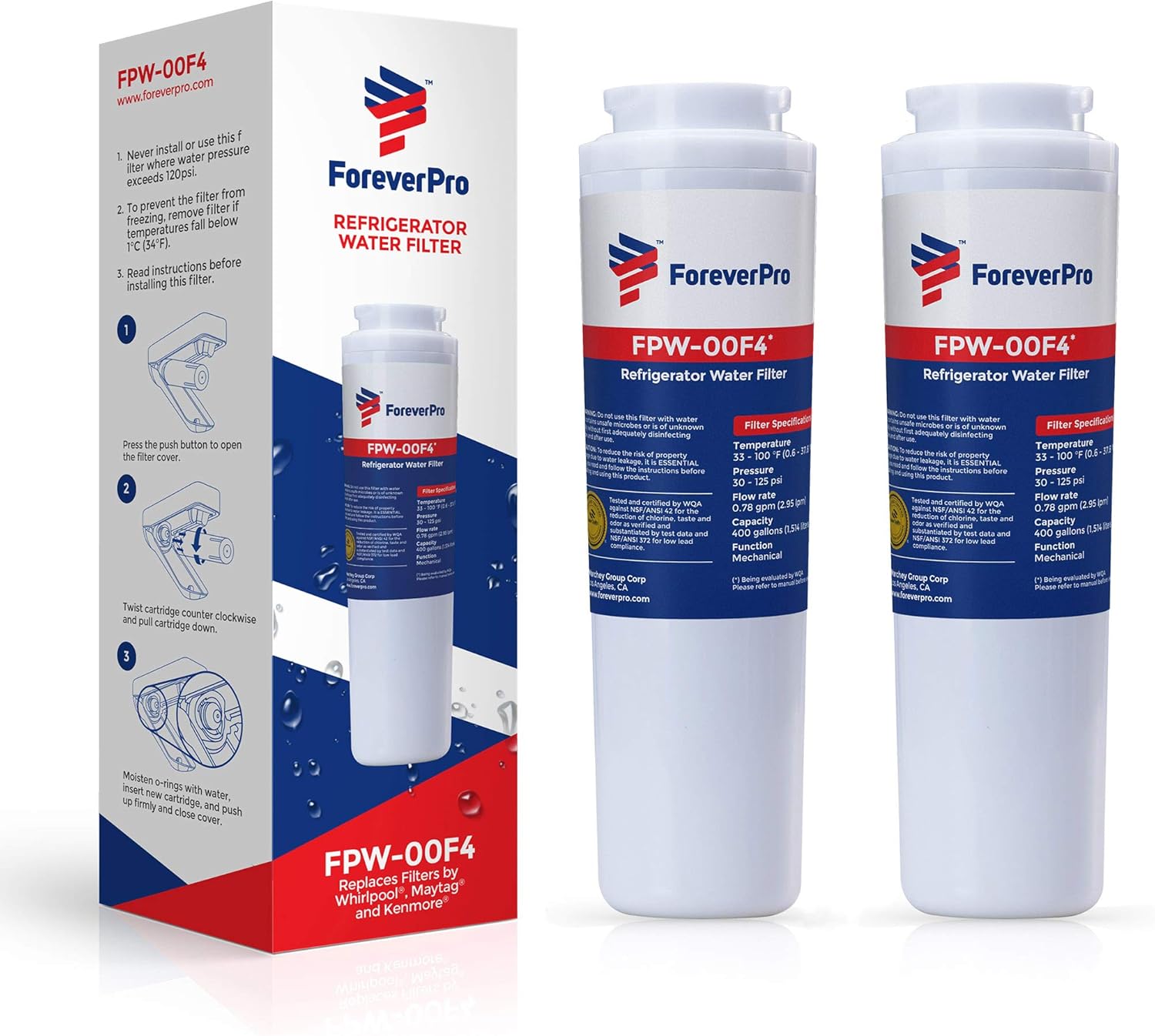 ForeverPRO Certified EDR4RXD1 Refrigerator Water Filter