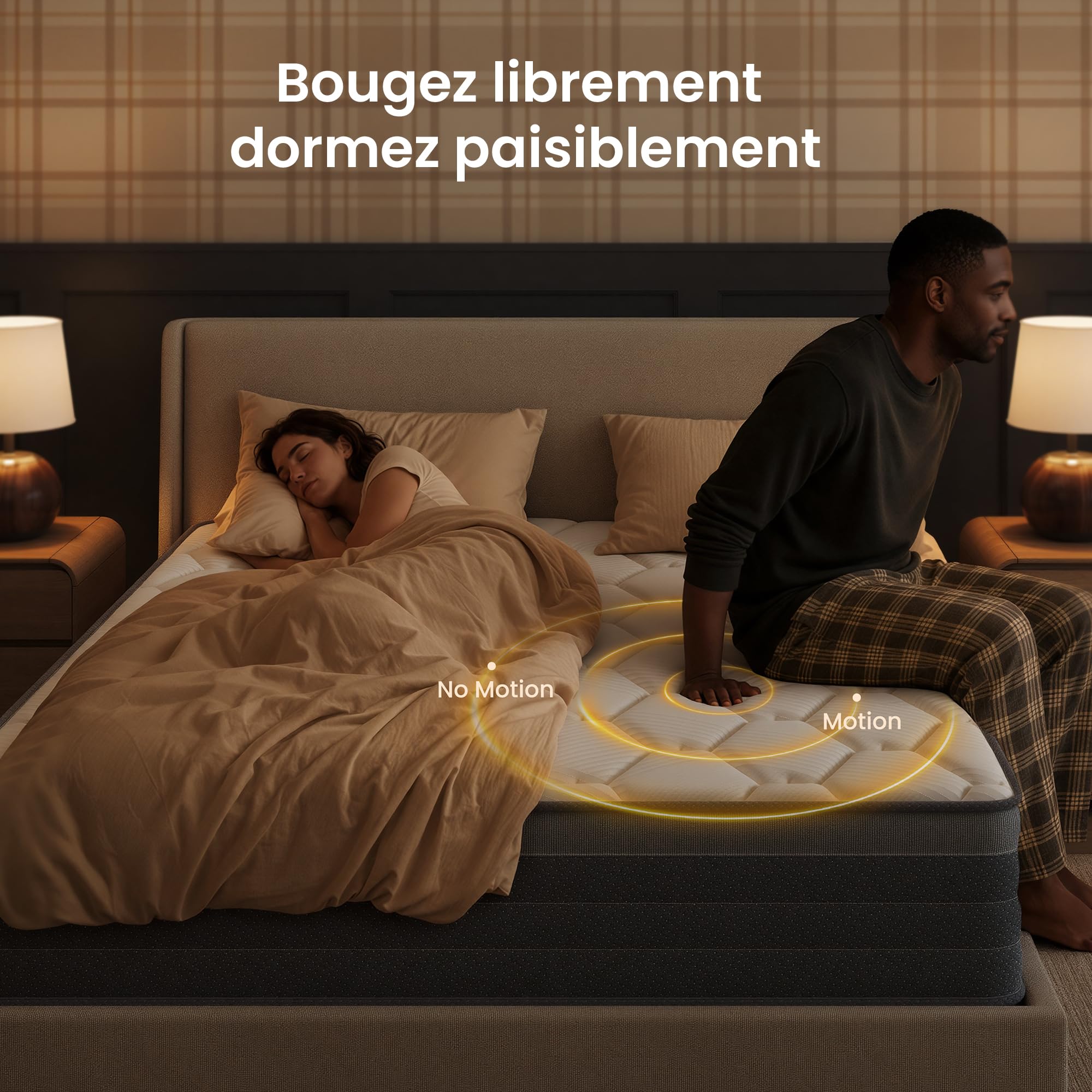 TXO Matelas 90x200 cm, Hybride Confort Ferme H3, Surface Antistatique