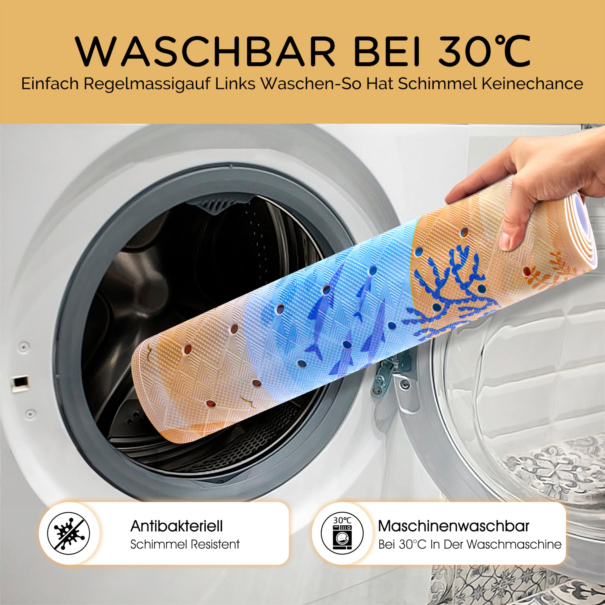 Antypoślizgowe maty do wanny dla dzieci, 100% wolne od BPA, 100 x 40 cm, mata antypoślizgowa do wanny, prysznica i można prać w pralce, mata łazienkowa do wanny dla dzieci