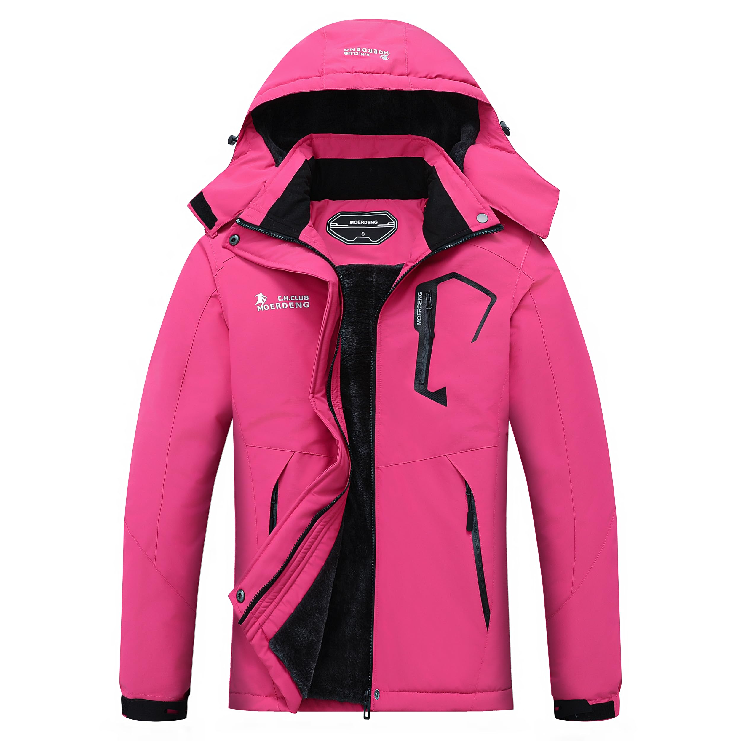MOERDENG Women's Waterproof Ski Jacket Warm Winter Snow Coat Mountain Windbreaker Hooded Raincoat