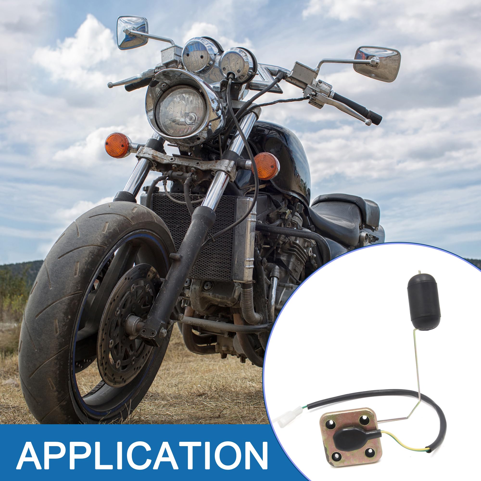 A ABSOPRO Sensore di Livello Galleggiante Serbatoio Carburante per Moto Scooter per Yamaha YBR125 Plastica Nera