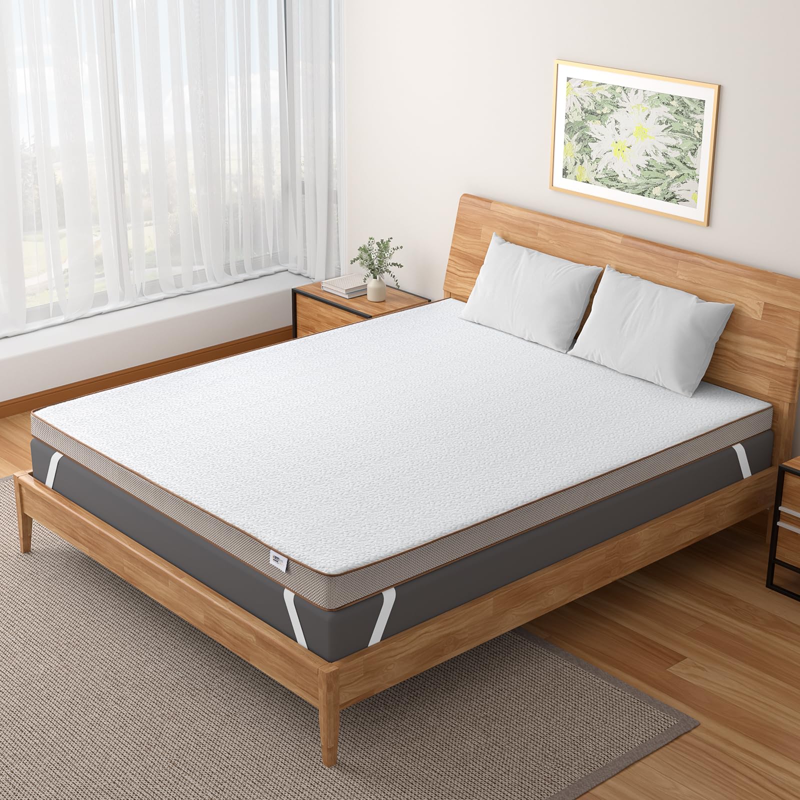 BedStory Topper 180x200cm, 7,5cm H3&H4 Topper aus Gel Memory Foam, Atmungsaktiver Matratzentopper für Boxspringbett Wohnwagen Schlafsofa, Bezug Waschbar, Oeko-TEX & CertiPUR-US Zertifiziert