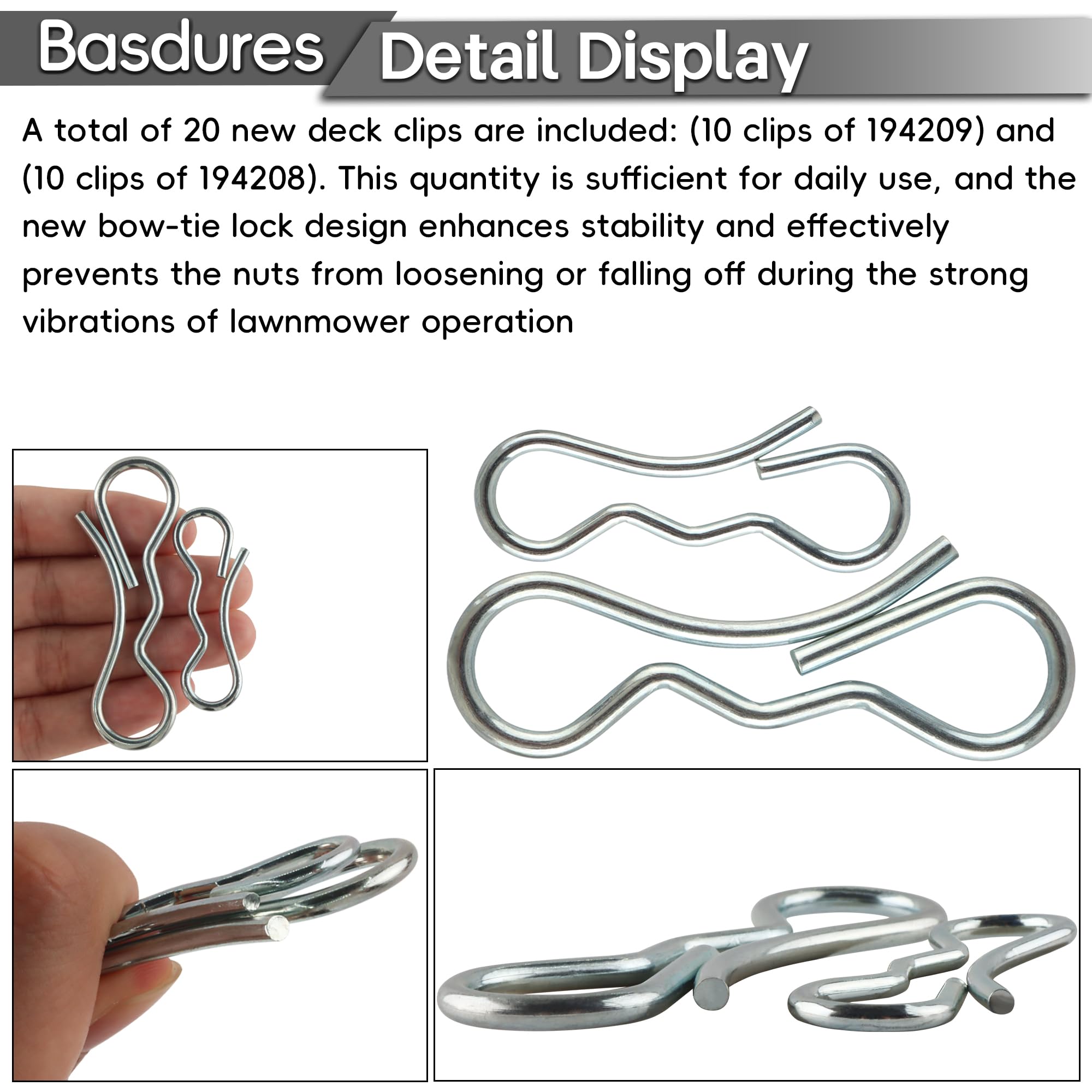 Amazon.com: Lawn Mower Deck Clip Set 194209 194208 Bow Tie Lock
