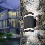 LMP 4 Pack LED Square Up and Down Lights Outdoor Wall Light,Body in Aluminum Waterproof Outdoor Wall Lamps,3000K 5W with Certificate ETL…