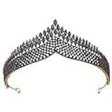 Wedding Tiara, Vofler Black Bride Crown - Baroque Anastasia Crystal Rhinestone Headpieces Head Accessories for Bridal Women Queen Girls Princess Birthday Quinceanera Pageant Homecoming Costume Party