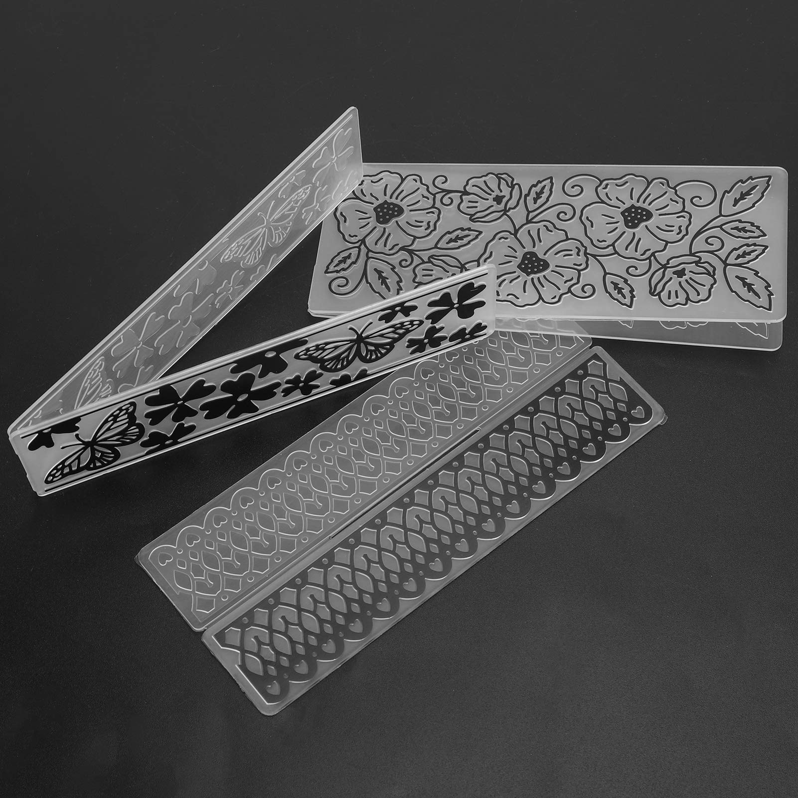 9Pcs Flower Plastic, Embossing Folder Rectangle for DIY Card Maker HandMade Accessories Rec