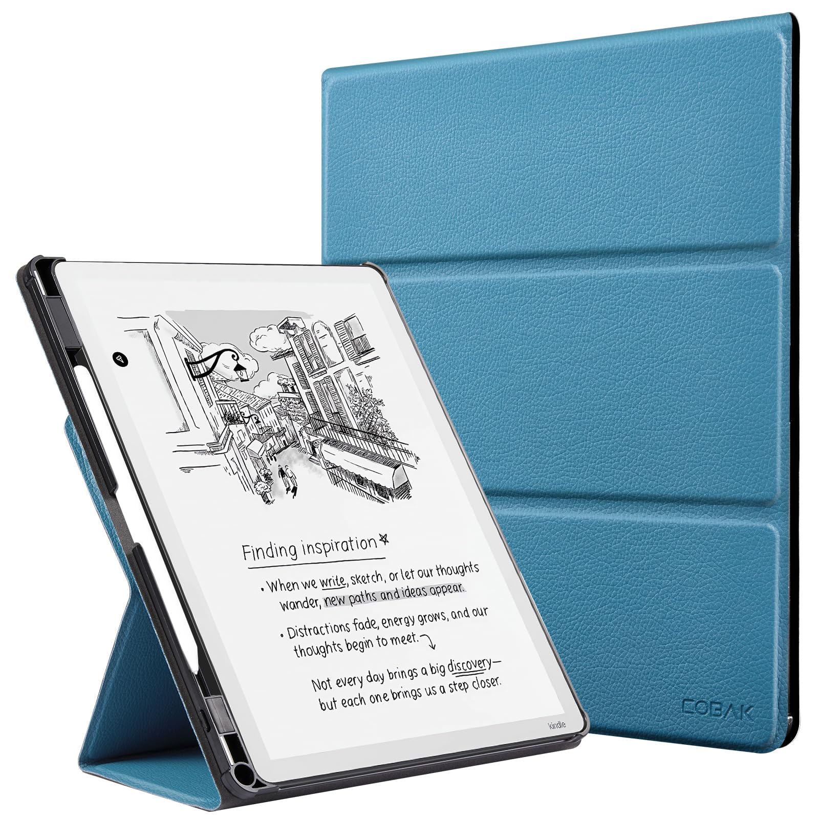 CoBak Case for 11" Kindle Scribe 3rd Generation 2025, Kindle Scribe Colorsoft with Two Viewing Angles - All New PU Leather Cover with Auto Sleep Wake, Pen Holder. Royal Blue