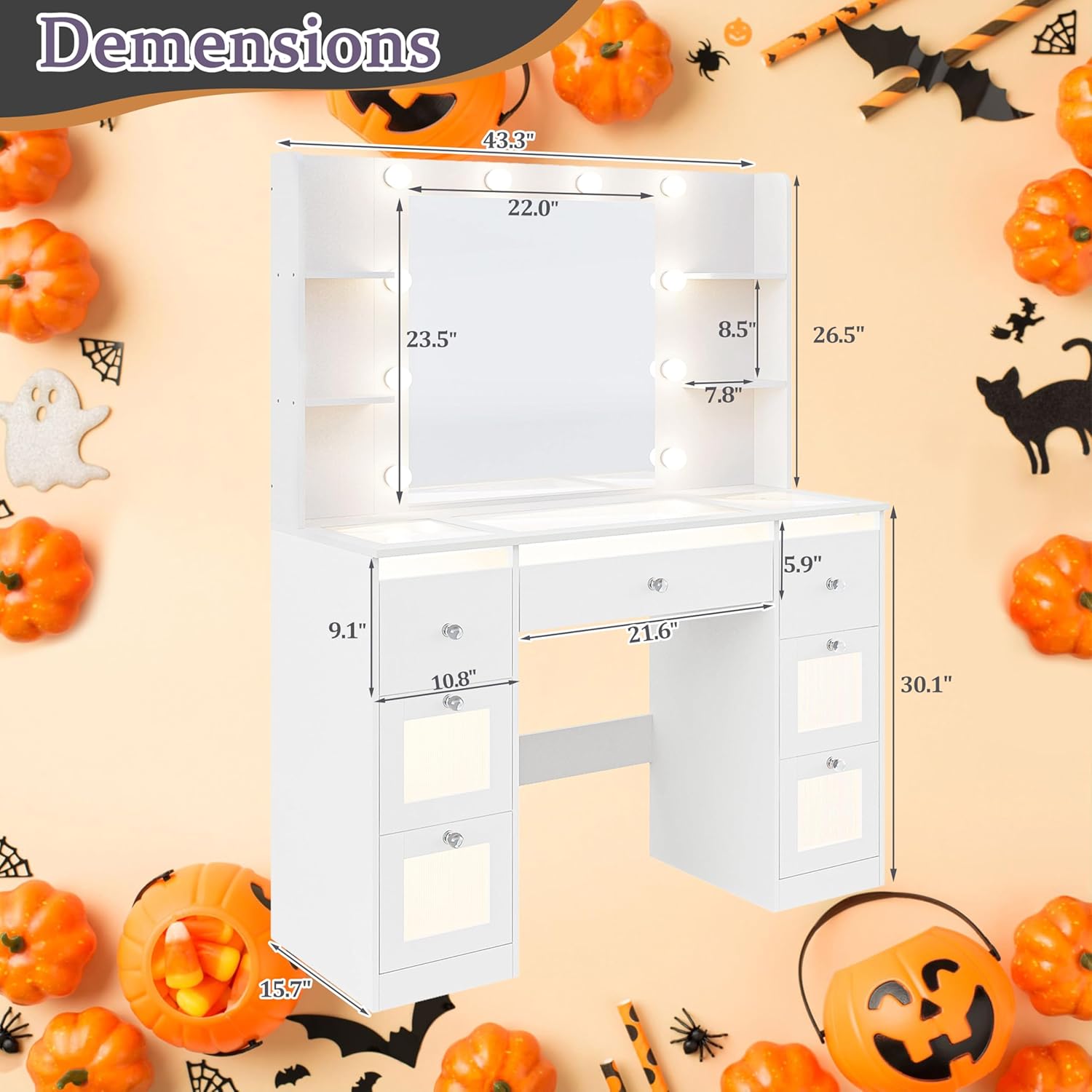 makeup vanity with lights full bedroom setup