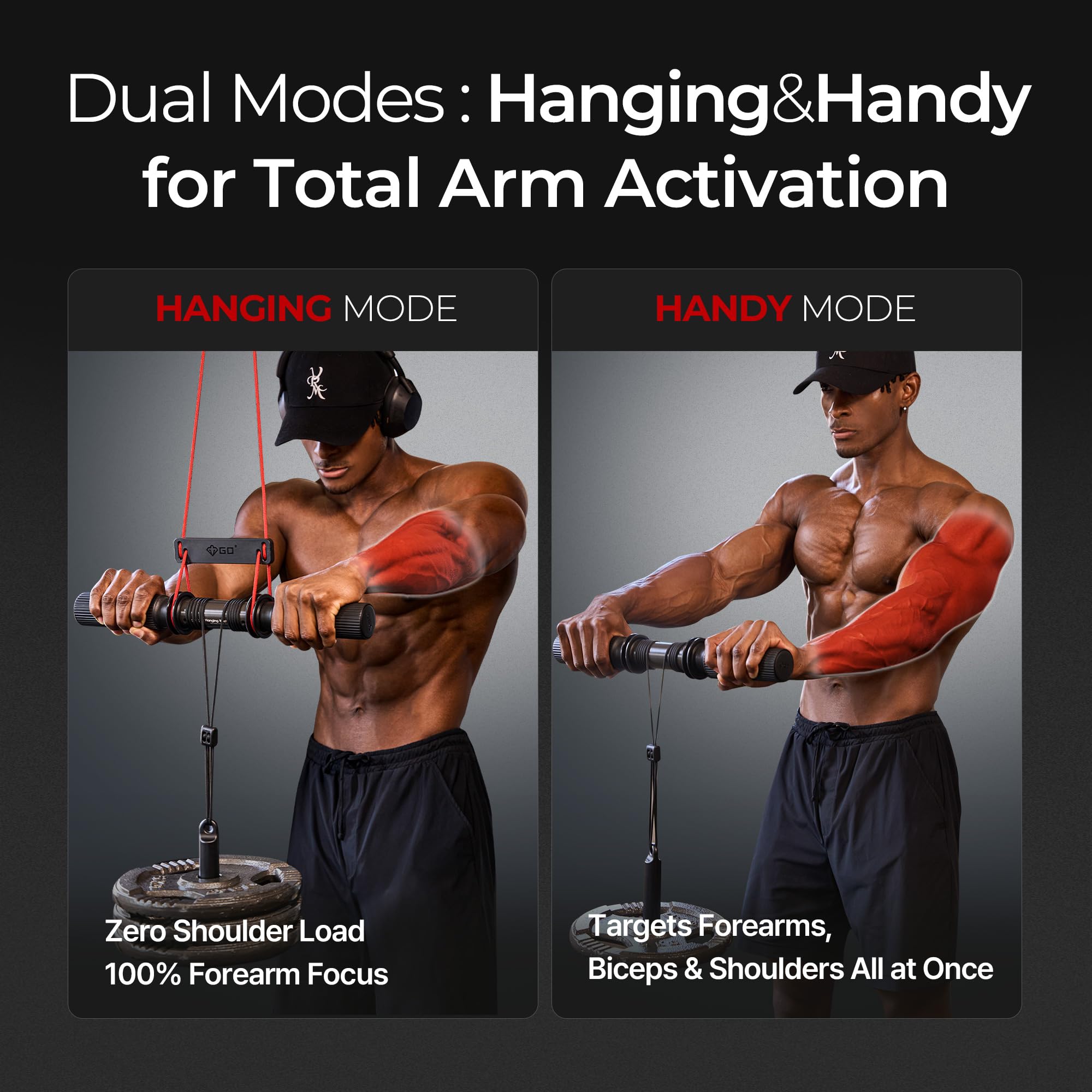 GD Wrist Roller V.W Forearm Blaster Trainer Arm Strength Training Fitness Equipment Anti-Slip for Home Gym