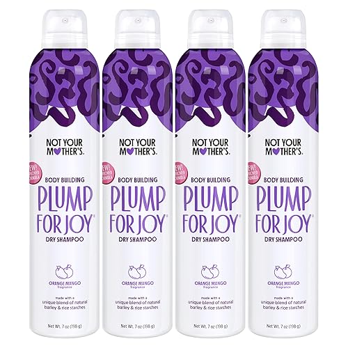Not Your Mother's Plump for Joy - Champú seco (paquete de 4) de 7 onzas, absorbe instantáneamente el aceite para el cabello mientras mejora el