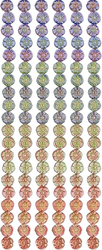 Miniatura 3 de The Beadsmith Hilos de vidrio checo, cuentas prensadas y cortadas de mesa, hebras de 6 x 7 pulgadas, 20 cuentas por hebra, mezcla de margaritas