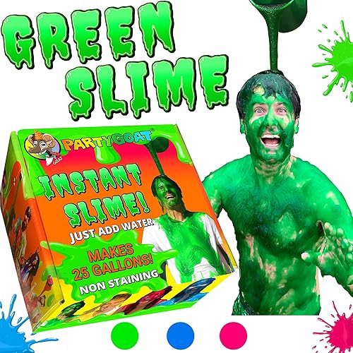 Polvo de SLIME verde instantáneo Kit de 25 galones a granel Solo tienes que añadir agua Haz un baño o piscina de limo Mezcla 20 cubos grandes de 5
