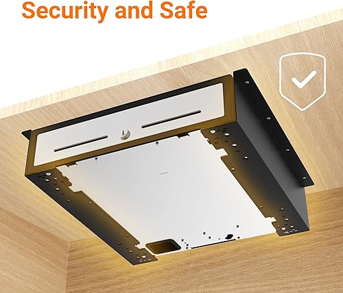 Miniatura 4 de Beelta BK1616B-B - Soporte de montaje bajo encimera para cajón de efectivo de 16 pulgadas, acero metálico resistente con tornillos