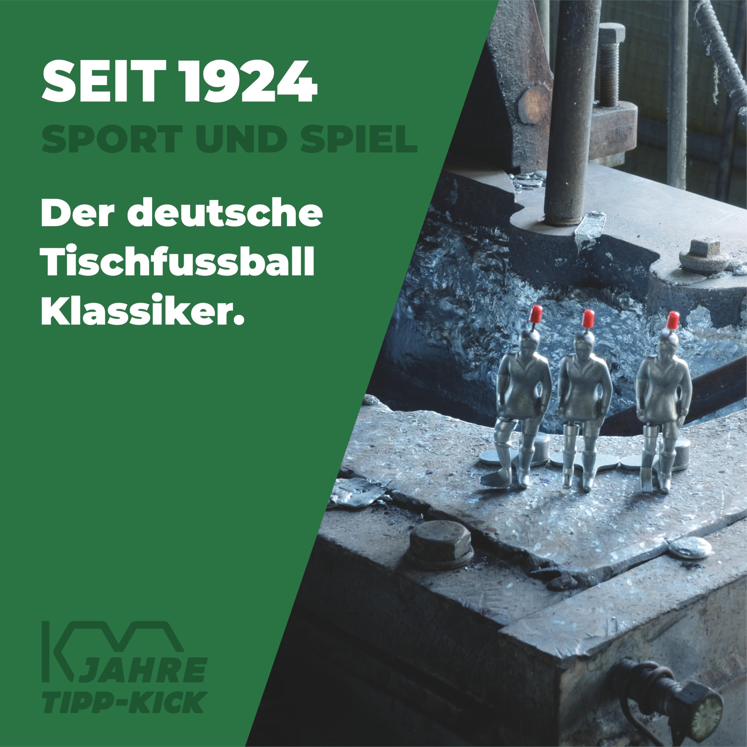 TIPP-KICK Spiel Junior Cup Tischfußball-Set mit Bande - Fußball-Spiel für Einsteiger mit Spielern, Torwarten, Plastik-Toren, Bällen und Spielfeld aus Filz, handbemalte Figuren, Geschenkidee für Fans