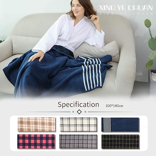 Miniatura 7 de XING YE CHUAN Manta de forro polar, cómoda manta de poncho con botones, mantas de felpa sin mangas, para mujer, cubierta envolvente