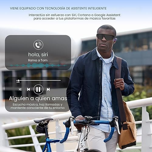 Miniatura 2 de Gafas de sol polarizadas Bluetooth para hombres, mujeres, gafas inteligentes deportivas, micrófono integrado y altavoces de música de oído abierto,