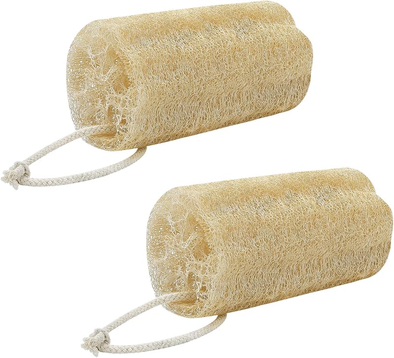 Bucha de Luffa Natural CrazyTerra, 6 polegadas, Pacote com 2