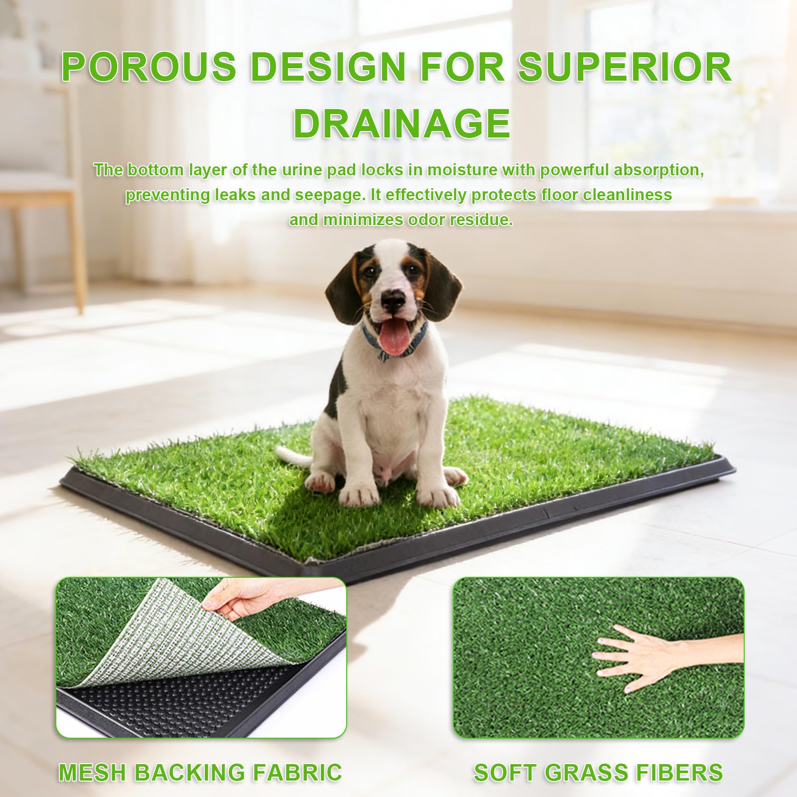 Bandeja de arena para perros de 40 x 50 cm, lavable, reutilizable, para interior y exterior